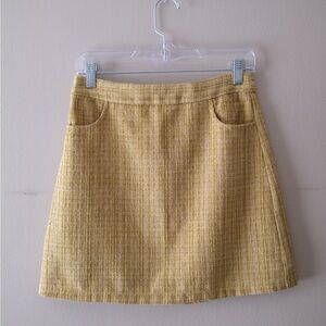 Molly Bracken Mustard Tweed Mini Skirt